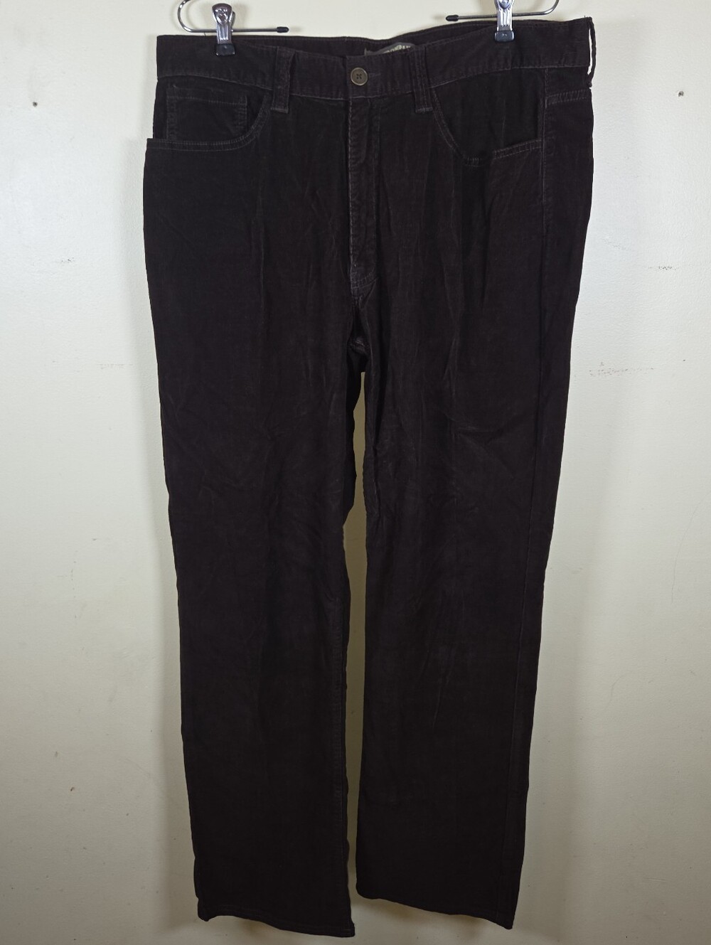 Berle Washed Stoned Beaten Brown Corduroy Pants 36 X 31 Original Vintage